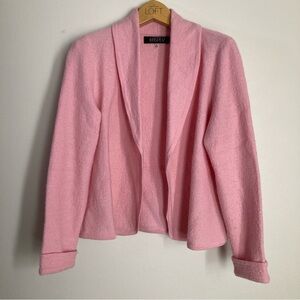 Kasper Women’s Pink Open Front Cardigan 100% Wool Petite Large